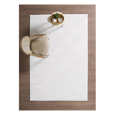High-Quality Area Rug, Cream, 47.2 x 157.5 inches | 100% Polypropylene, 1.8 lbs/ft² | 0.4-inch Pile Height, Machine Woven, Non-Slip Dot Underside, Antibacterial | Perfect for Living Room, Bedroom, and Hallway Décor