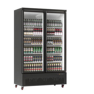 35.3 Cu. Ft. Commercial Beverage Cooler with Glass Door, Adjustable Shelves Upright Display Refrigerator