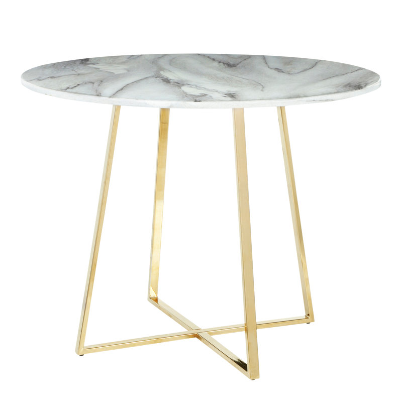Table de salle à manger contemporaine, Doré, Gris