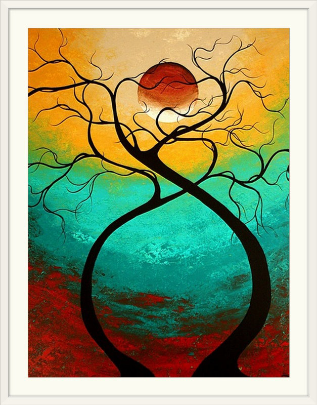 «Anjila Tw torsing Love» par Megan Duncanson, impression, H 24 po x l 20 po x P 1 po, Cadre blanc