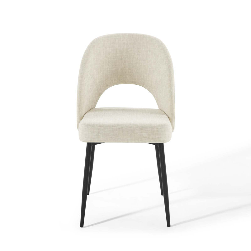 Modway Rouse Upholstered Fabric Dining Side Chair, Beige, 2