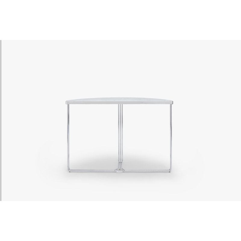 Ariss Console Table, Chrome, White