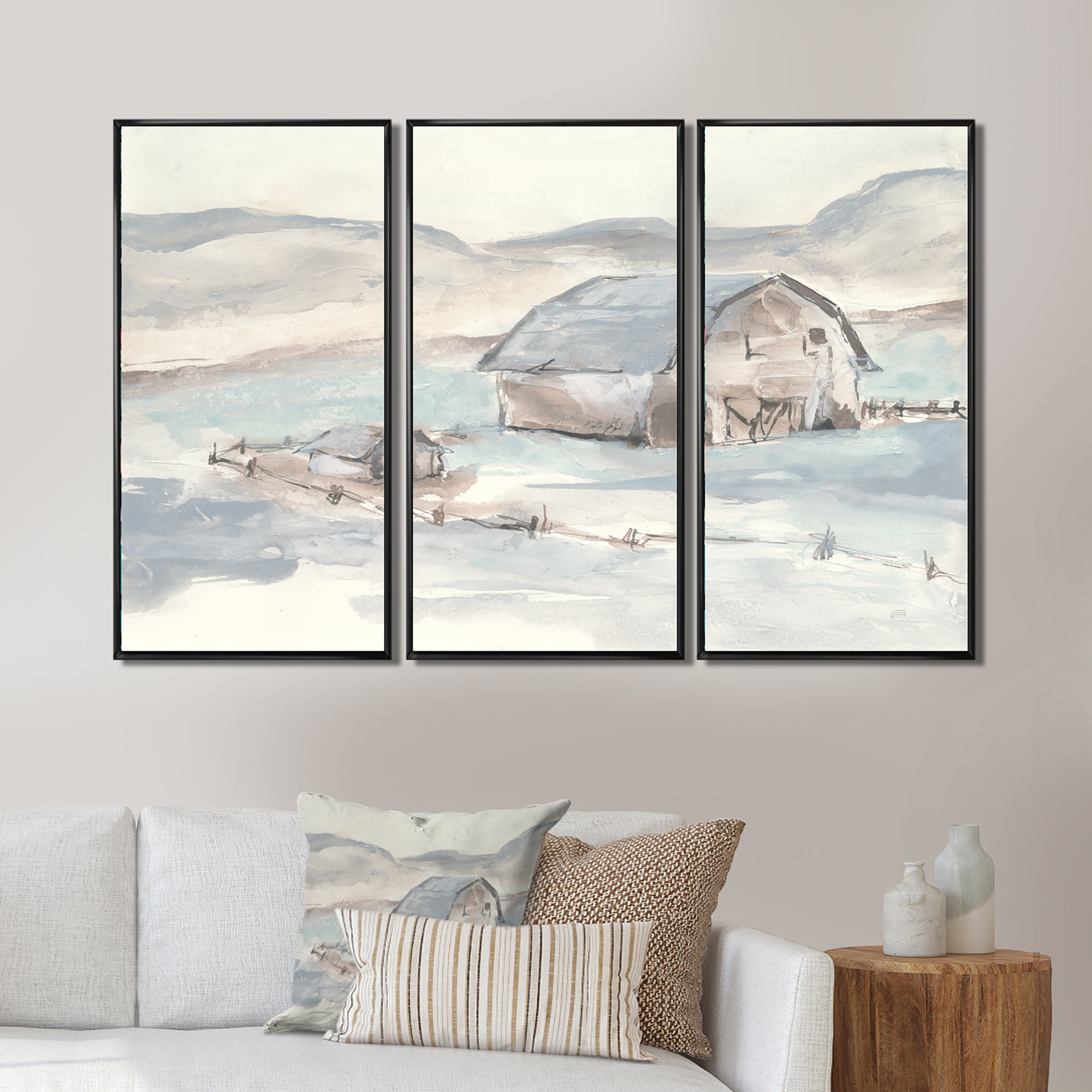 August Grove Farmhouse Barn Grey IV - Farmhouse Framed Canvas Wall Art ...