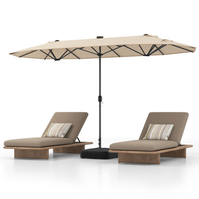 Cengiz 157.48 cm W X 78.74 cm D Lighted Balcony Parasol with Crank Lift