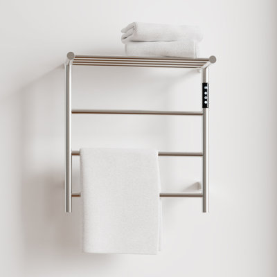 Wall-Mounted Electric Towel Warmer with Top Shelf