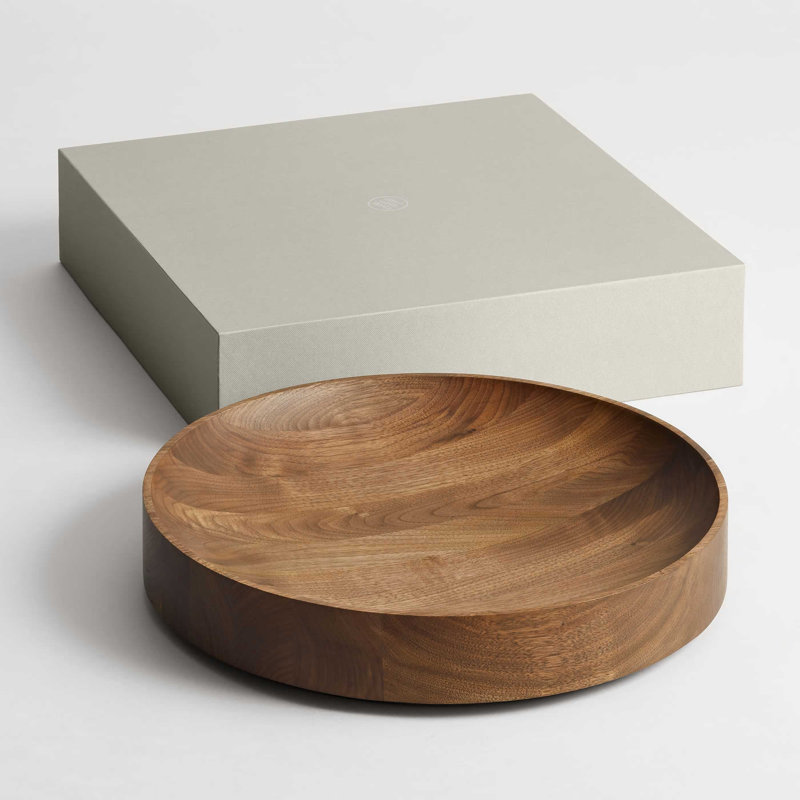 Cusp Solid Wood Decorative Bowl, Walnut, 3" H x 16" W x 16" D