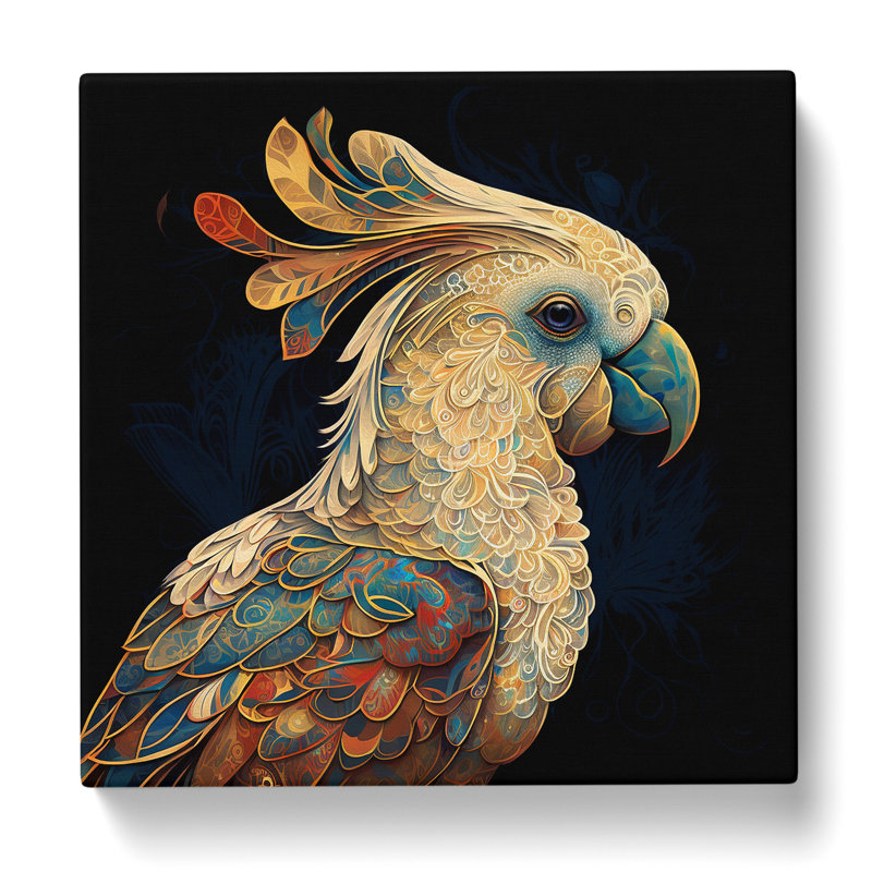 Cockatoo Paisley - No Frame Print, 35cm H x 35cm W x 3cm D