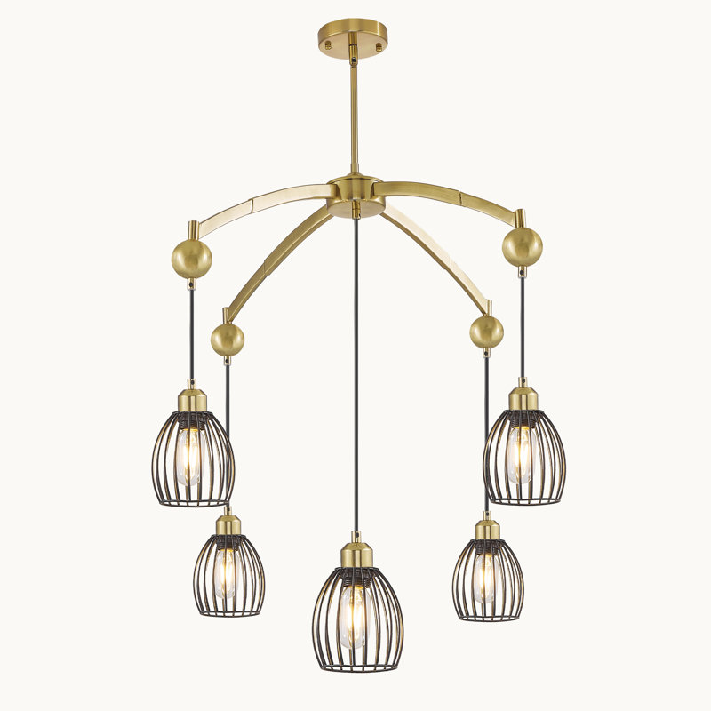 Bellefontaine Modern Chandelier, Mid-Century Hanging Pendant Light Fixture For Dining Room, Living Room, Or Kitchen (Bulb Not Included)