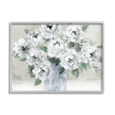 " Traditional White Flower Bouquet " by Carol Robinson Painting Print