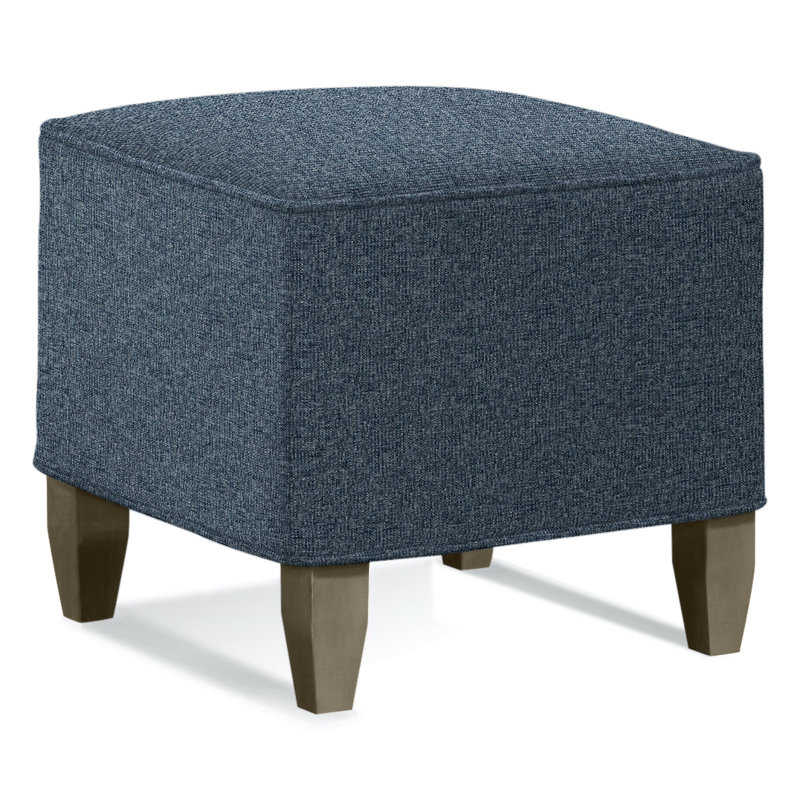 Brooklyn Upholstered Ottoman, Basic Blue 100% Polyester, Mushroom