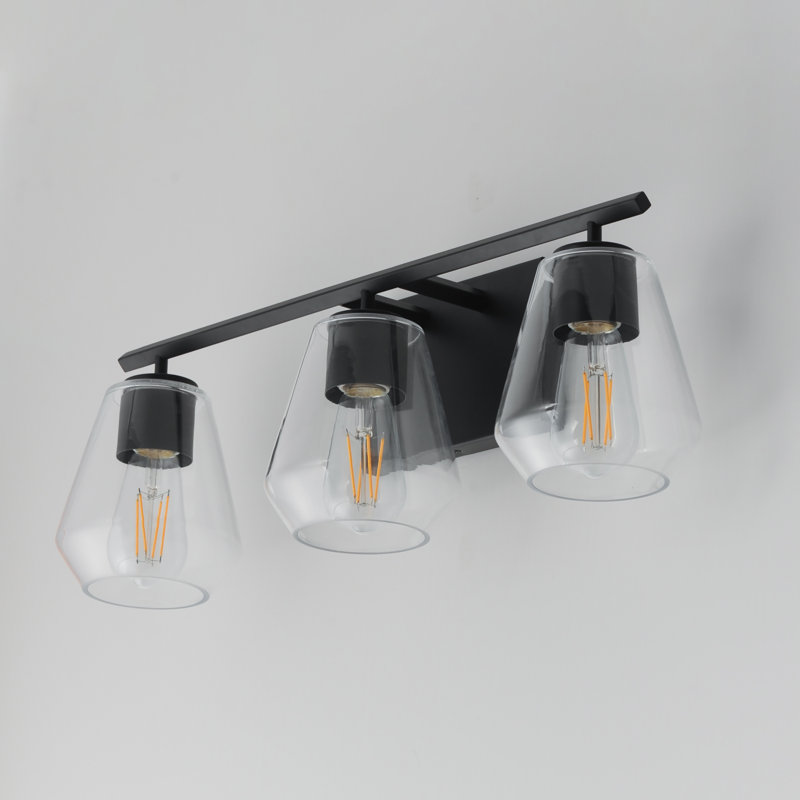 Geode-Bath Vanity, 22.5" Width, Black, 3 Lights