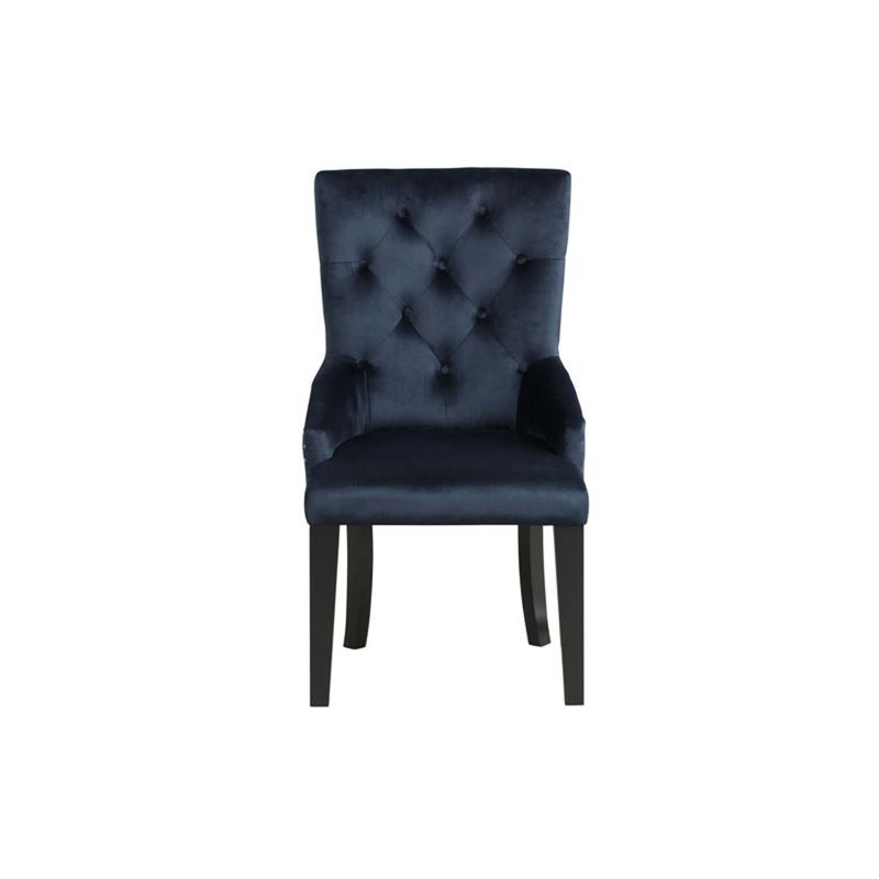 Chaise d'appoint rembourrée bleu marine et noire Varian II (ensemble de 1, sans table incluse)