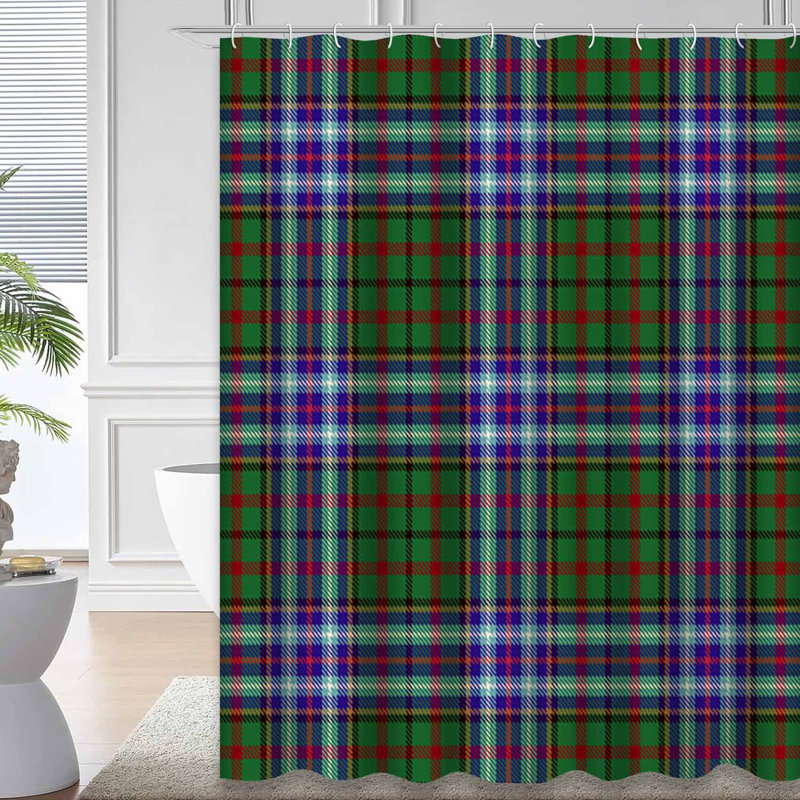 Rideau de douche Tartan, L 72 po x l 84 po