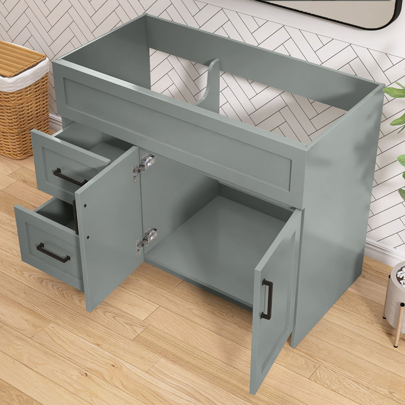 Armoire de salle de bain autoportante sans base 42 po x P 21,5 po x H 33,5 po, Gris