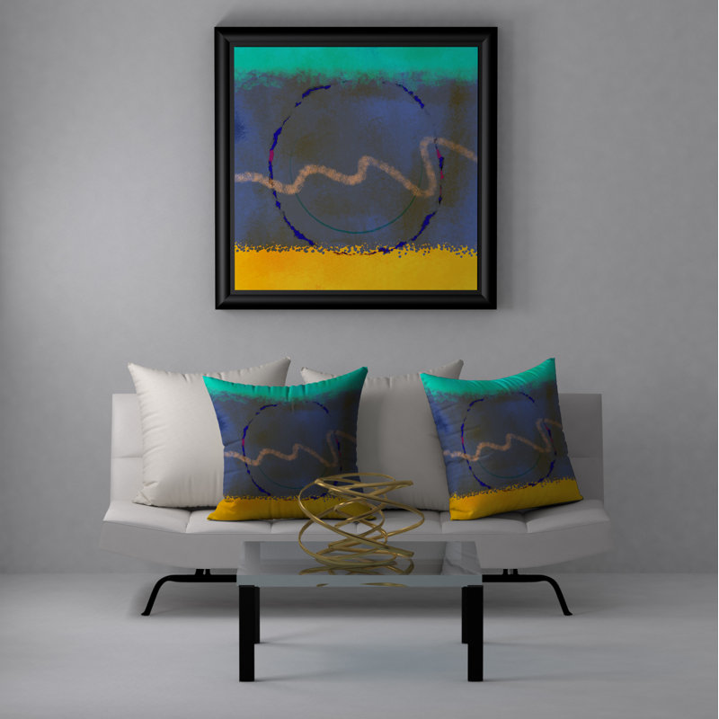 Abstract Reversible Throw Pillow, 24" H x 24" W