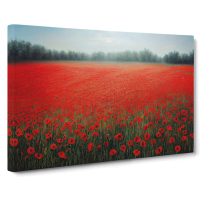 Irresistible Poppy Field Flowers - Wrapped Canvas