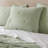 Cotton Muslin Euro Sham Cover With Embroidered Tacking, Textured Quilted Square Pillow Sham-128716023