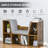 6-Cubby Bookcase Bookshelf with Cushion Reading Nook-1162903645