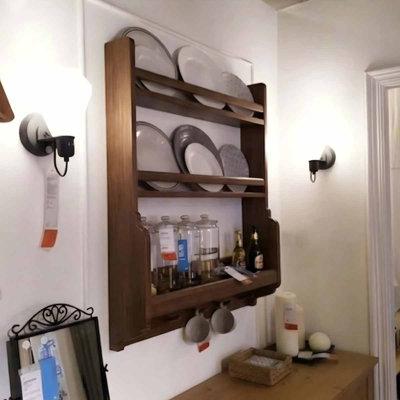 Tiered Shelves Solid Wood Wall Mounted Shelves, Modern Decor Display Shelf for Bedroom, Bathroom, Kitchen, Living Room