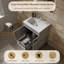 Meuble-lavabo simple 24 po avec comptoir en céramique blanc brillant, moderne pour petite salle de bain-130203135