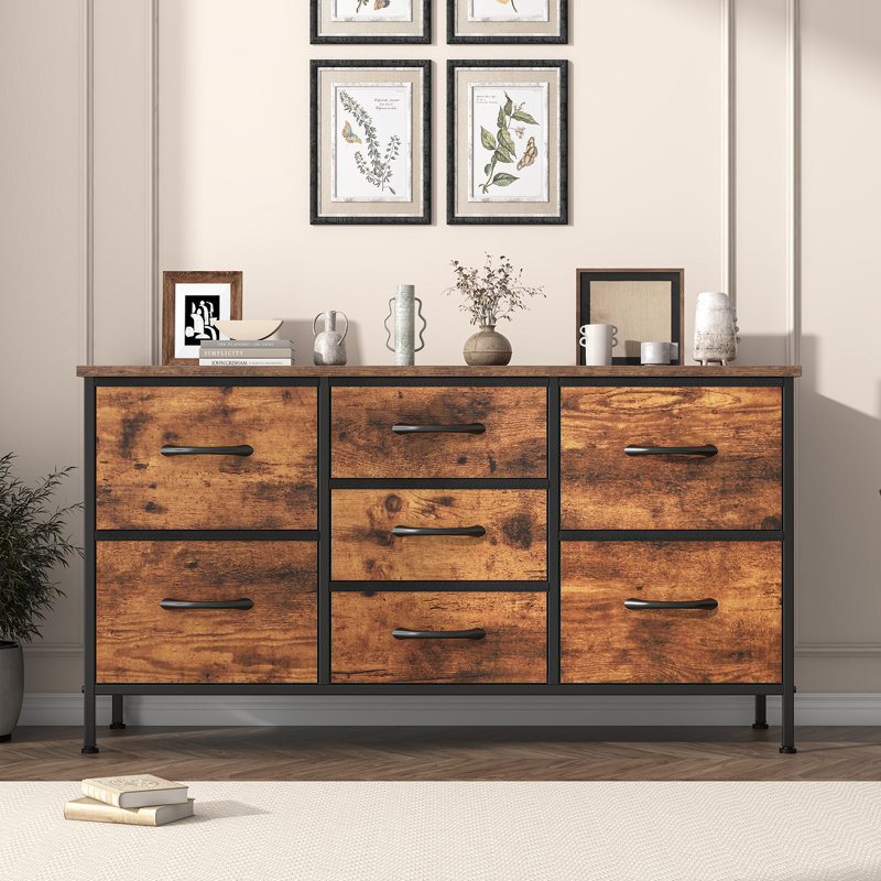 100cm W 7 - Drawer Chest of Drawers, Oak Brown
