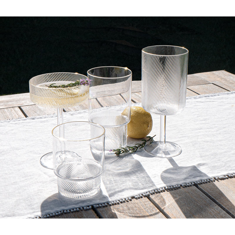 Verre à boire en acrylique Stax Optic Twist - transparent avec bordure dorée - 22,8 oz