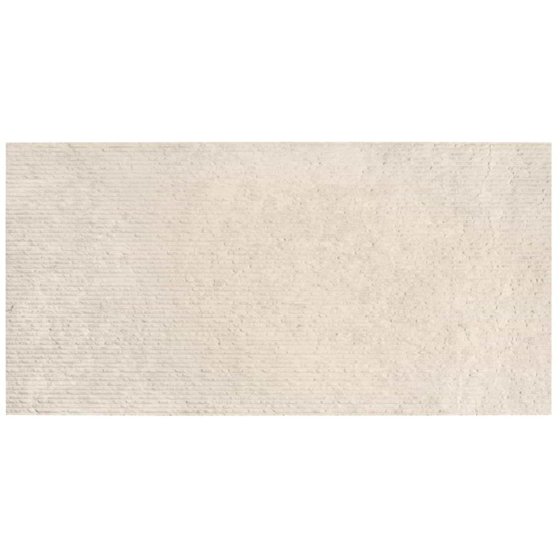 Rakestone 12x24 3D Honed Limestone Stone Tile, Comb Textured, Limestone, Wooden Beige