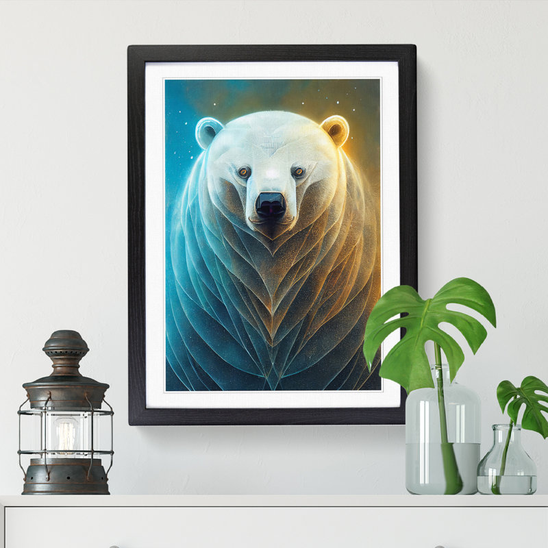 Brought Polar Bear Magic - Picture Frame Print, 64cm H x 46cm W x 2cm D, Black