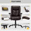 181kg Capacity  Ergonomic PU Leather Office Chair, Adjustable Lumbar Support & Flip-Up Arms-2032688081