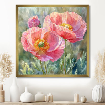 Pivoine d'été dans la brise - coquelicots, art mural