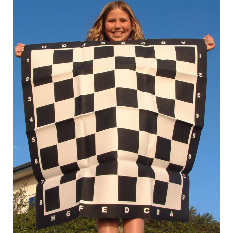 8" Tall Oversized Chess Set with Vinyl Roll-up Board