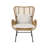Contemporary Console Chair With Long-Lasting Upholstery And Stable Metal Frame - Beige + Brown Trekking Padding Base