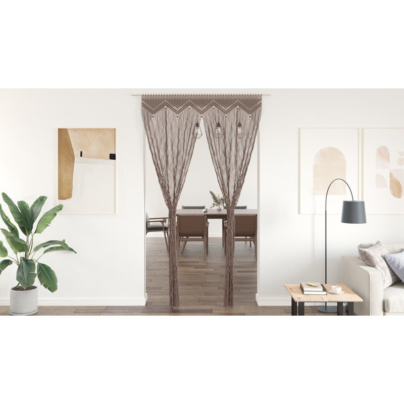 Larrison Sheer Curtain Single Panel, Taupe