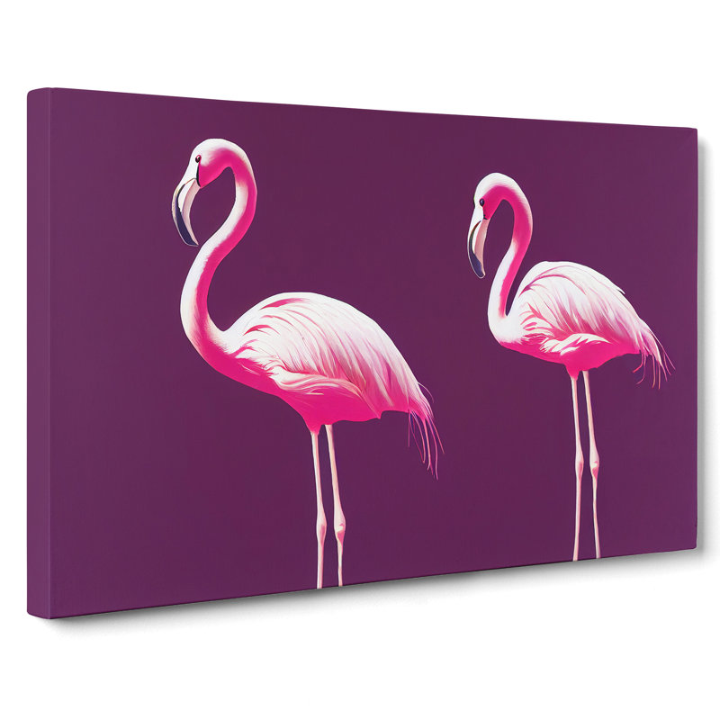 Enchanting Flamingos - Wrapped Canvas, 40cm H x 60cm W x 3cm D