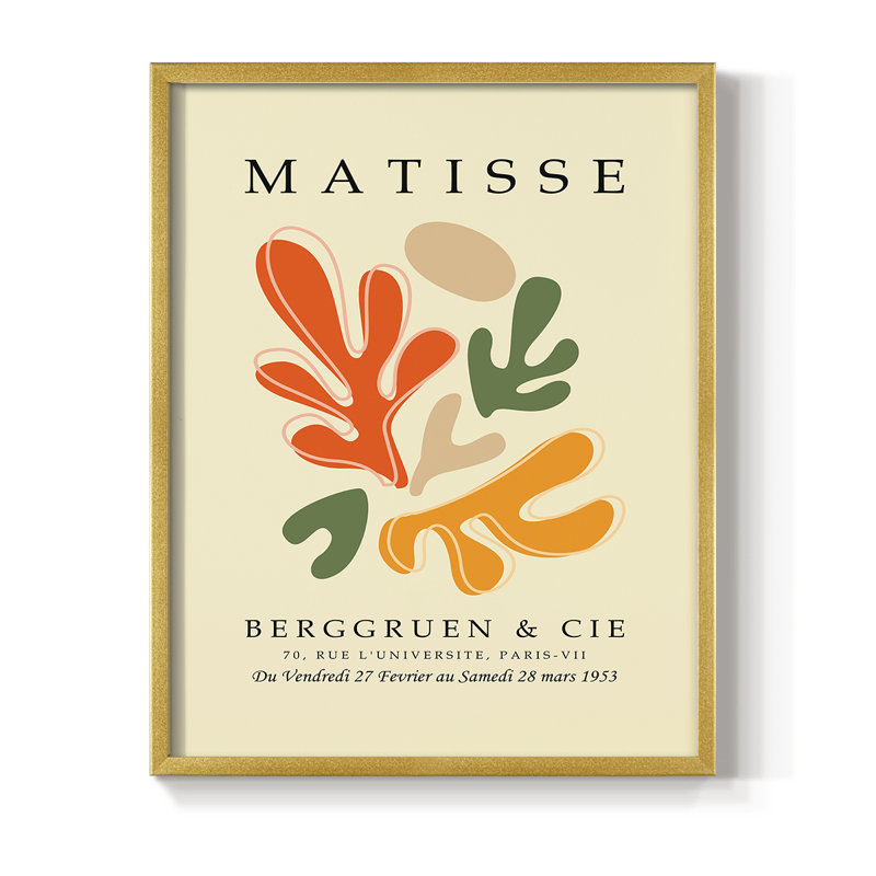 Impression encadrée Matisse CEC XXXVIII - bois massif, Or, H 28 po x l 22 po