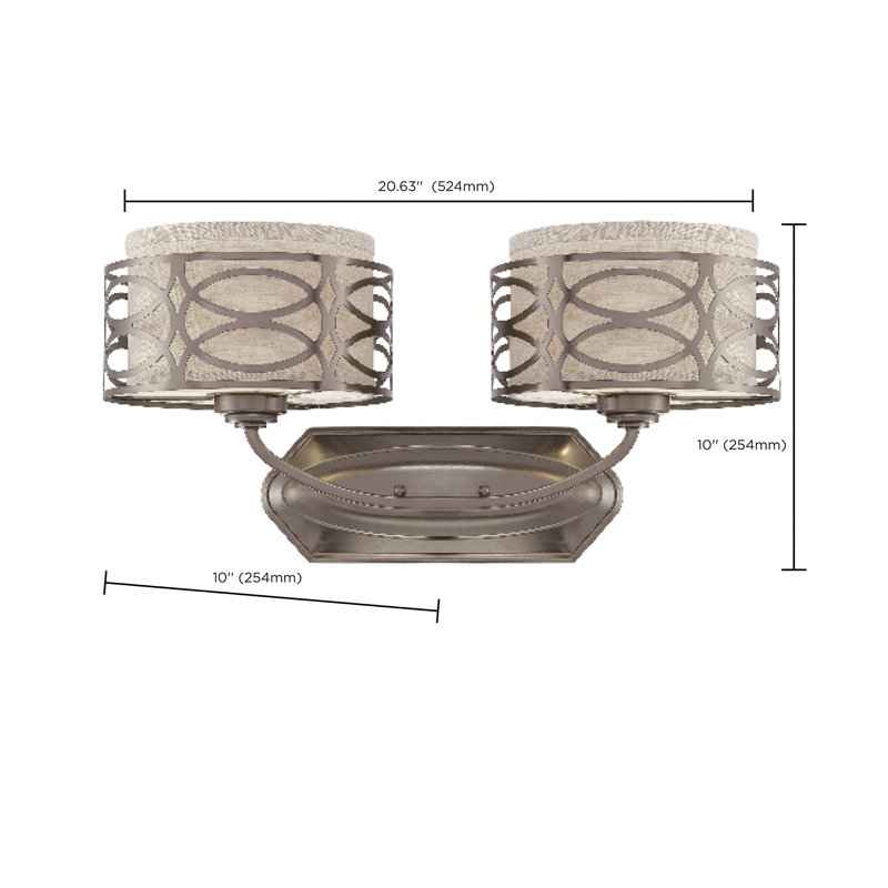 Washington Mews 2 - Light Dimmable Vanity Light, Hazel Bronze / Khaki Fabric