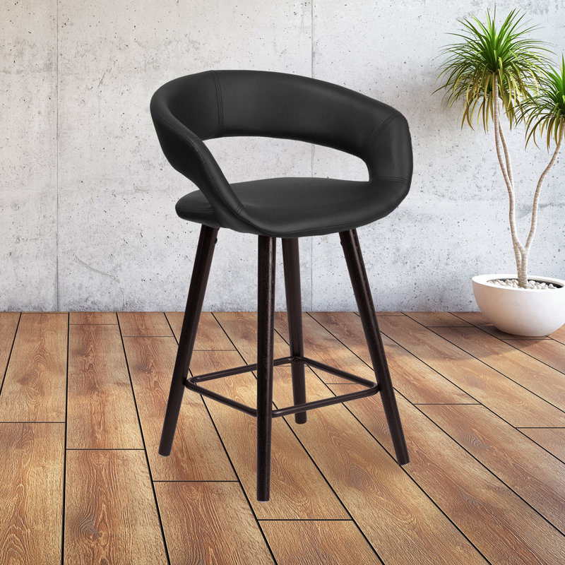Tabouret de comptoir de 24 po Palafox, Noir, Tabouret de comptoir (assise de 24 po de hauteur)
