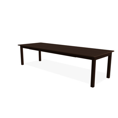 Table de salle à manger extensible 42 po x 120 po en polyester de qualité marine avec trou pour parasol