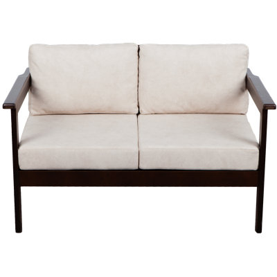 Jaquaisha 113cm Wide Pine Garden Sofa with Cushions