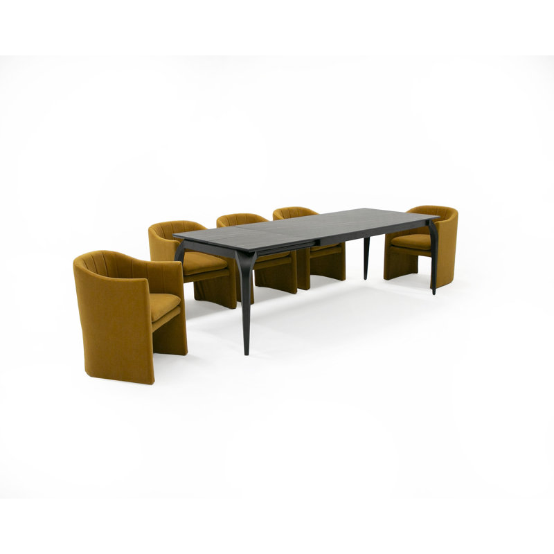 Kidman Velvet Upholstered Arm Chair, Orange Velvet