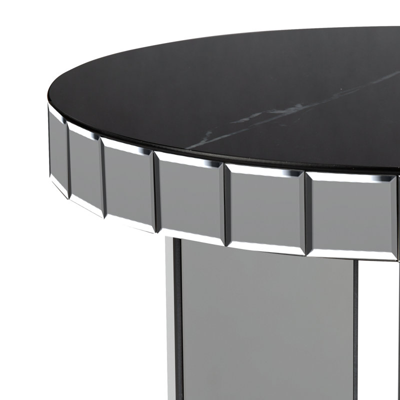 Table de bout ronde en miroir Amla