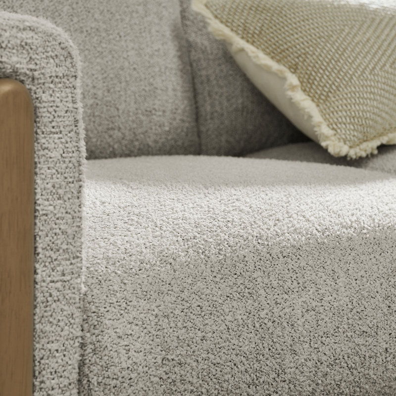 Hawken Boucle Fabric Accent Armchair, Parchment Beech, Parchment Beech