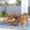 Renaud Solid Acacia Wood 4-Person Patio Dining Set
