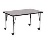 Goddard Mobile 24''W x 48''L Rectangular HP Laminate Activity Table - Adjustable Legs