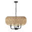 Lustre surdimensionné en bambou à 4 lumières 19,68 pouces Adonijah