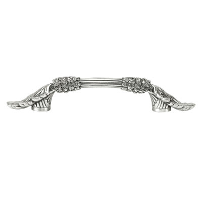 3" C TO C LOUIS XV CRYSTALIZED PULL; CLEAR CRYSTAL; BURNISH SILVER FINISH