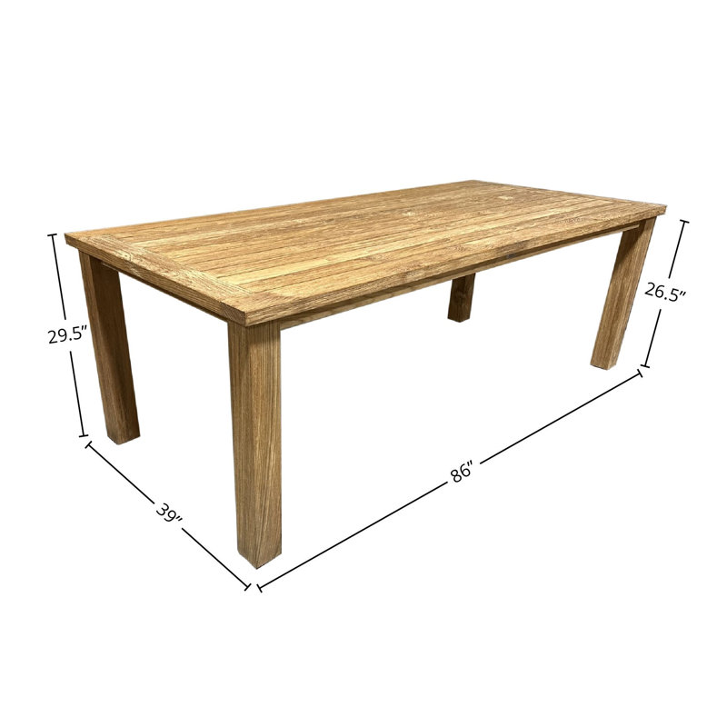 Table de salle à manger d'extérieur Jayliz, H 29,5 po x l 39 po x L 86 po