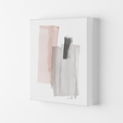 Grey And Pink Brushstrokes III - Print