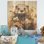 Loutre brune dans un pré fleuri I - loutre sur bois