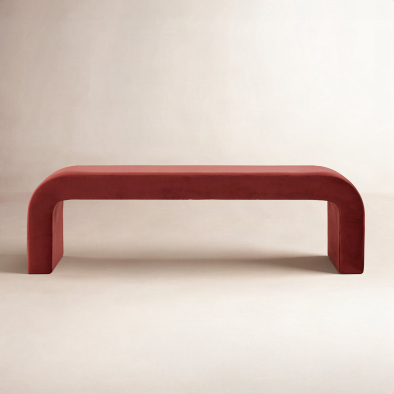 Banc rembourré Daine, Velours rouille